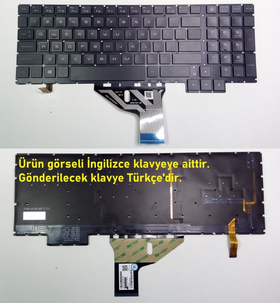 HP Omen 15-CE002NE, 15-CE002ng, 15-CE002NK Klavye (RGB)