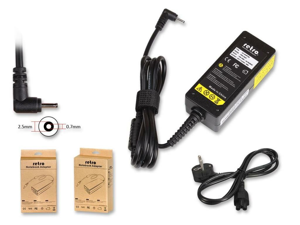 Samsung ATIV Smart 12V 3.33A Notebook Adaptör  40W 2.5mm - 0.7mm Ver.1 / RNA-SG07