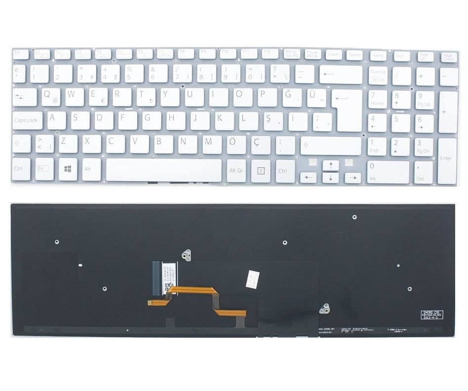 Sony Vaio SVF15, SVF152, Notebook Klavyesi -   Gri TR / ışıklı