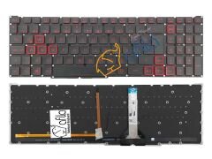 Acer Nitro 5 AN515-58-524A Uyumlu Notebook Klavyesi, Kırmızı Tuş Takımı (Siyah TR) ışıklı