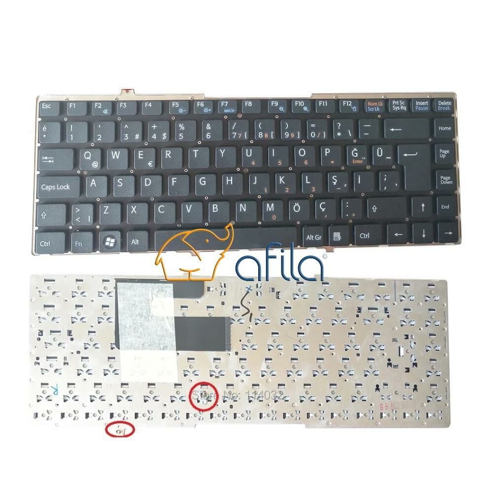 Sony VGN-FW265J/H, VGN-FW265J/W Notebook Klavyesi (Siyah TR) Çerçevesiz