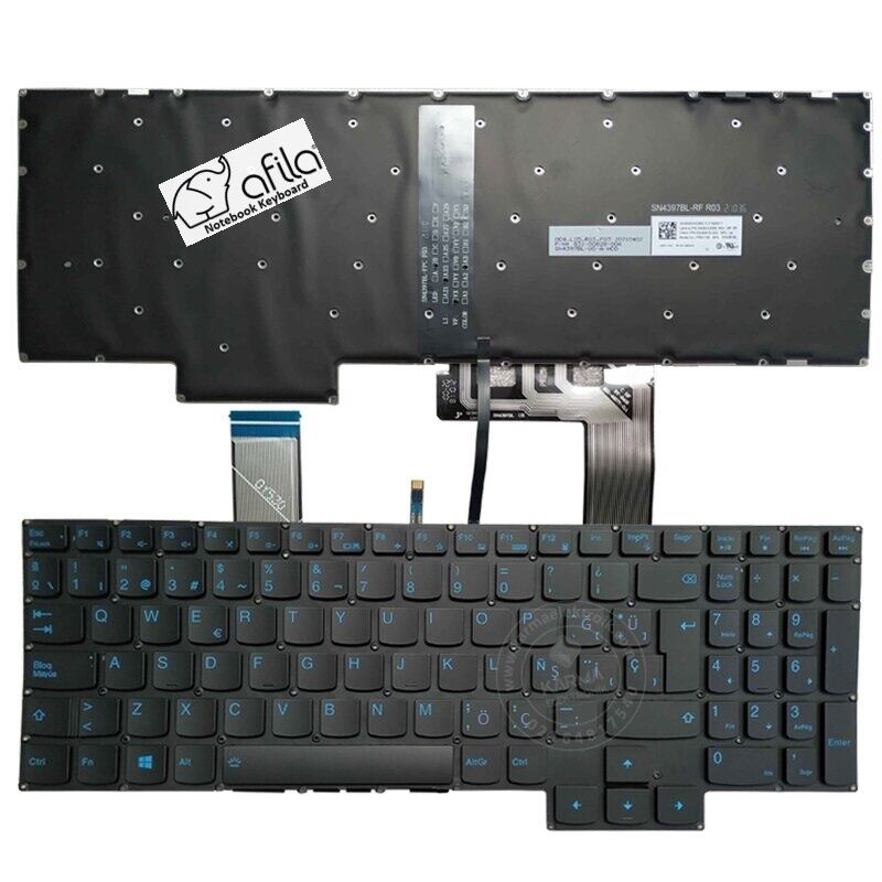 Lenovo 82JH002ETX, 82JU0033PH Notebook Klavyesi, Siyah TR - ışıklı Ver.1 Mavi Tuş