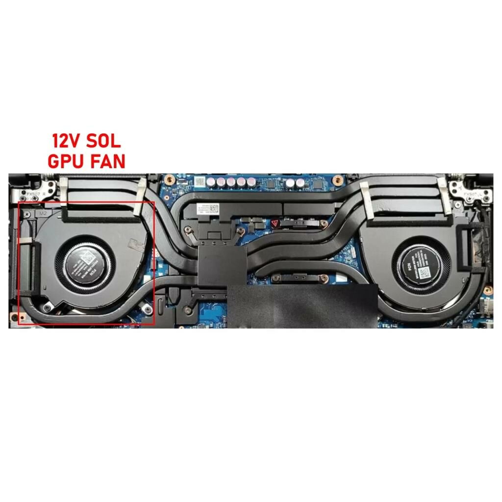 Asus TUF Dash F15 FX517ZM-HN118 uyumlu Notebook Gpu Fanı / Ver.2 R - 12V