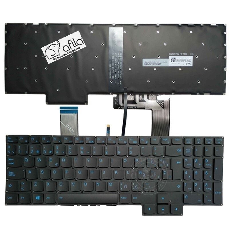 Lenovo IdeaPad Creator 5-15IMH05 Notebook Klavye - Tuş Takımı / Siyah - TR - ışıklı - Mavi Tuş