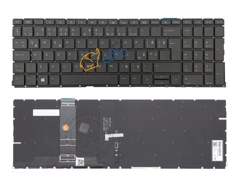 HP ProBook 450 G9 (6S6Z0EA21) Notebook Klavyesi (Siyah TR) - ışıklı