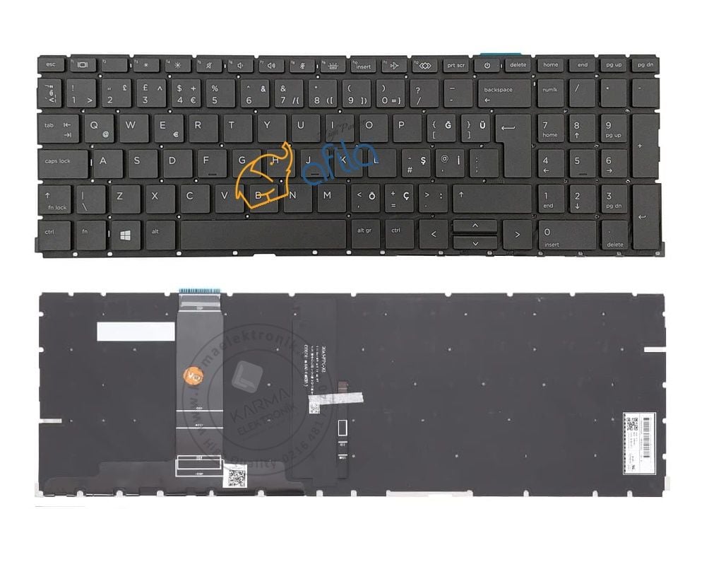HP ProBook 450 G9 (6S6Z0EA23) Notebook Klavyesi (Siyah TR) - ışıklı