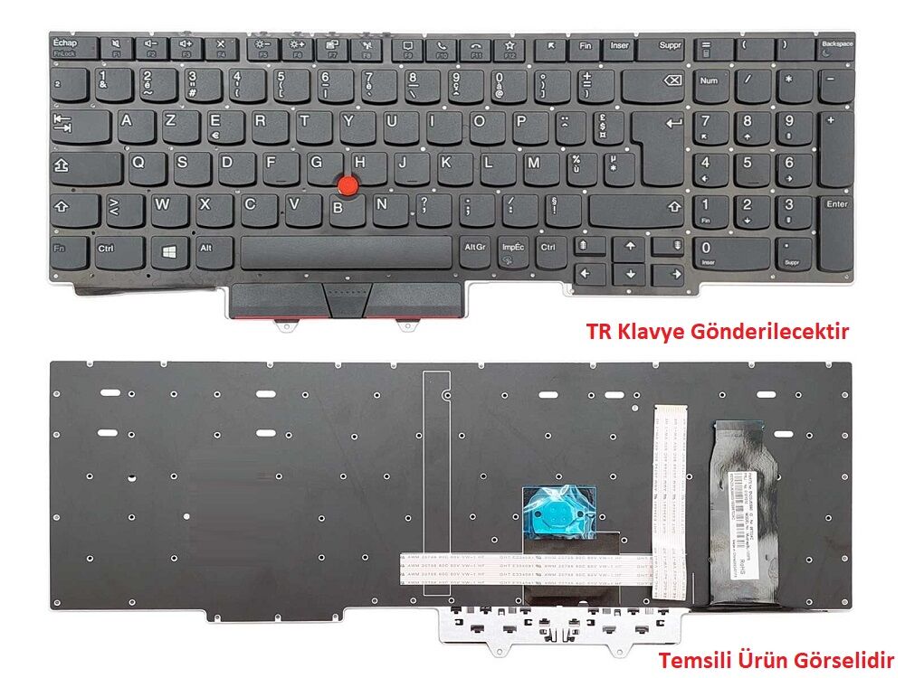 Lenovo ThinkPad (Type 20YG, 20YH)  Notebook Klavyesi, Laptop Tuş Takımı (Siyah TR)