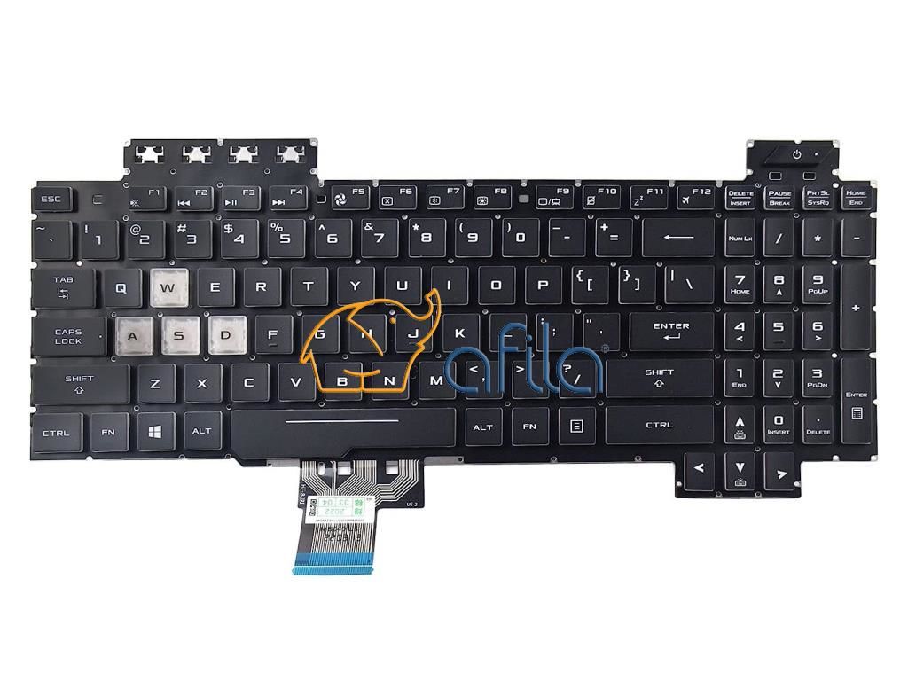 Asus FX505GD FX705G Notebook Klavyesi - Siyah - TR - Işıklı - Ver.2 - RGB