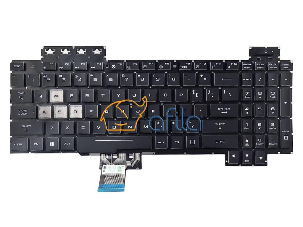 Asus FX705DU, FX705DU-H7124 Notebook Klavye -Siyah - TR - Işıklı - Ver.2 - RGB