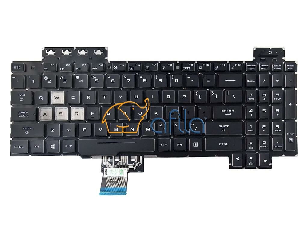 Asus FX705DU-AU025T, FX705DU-AU Notebook Klavye - Siyah-Işıklı - Ver.2 - RGB