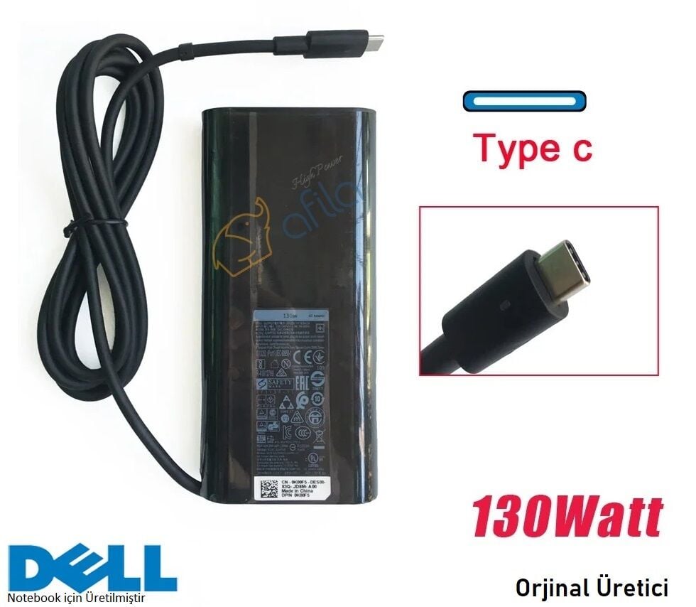 Dell Precision 3580 Notebook Adaptörü, Şarj Aleti Cihazı (130W) / Orjinal Üretici