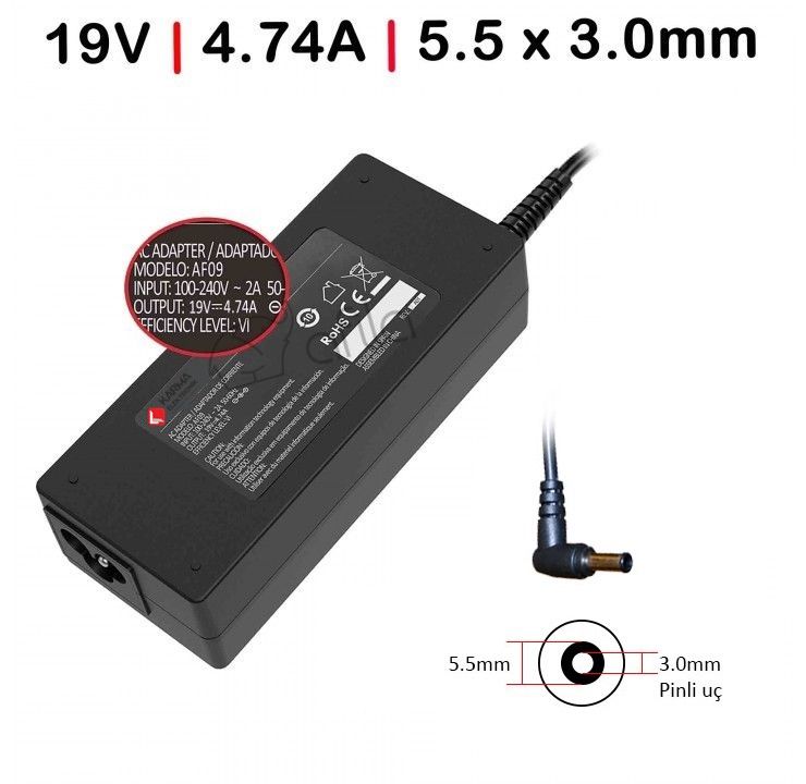 Samsung NP-N150-JA03DE, NP-N220-JA02DE Adaptörü Şarj Cihazı 90W
