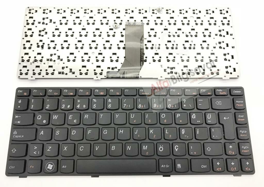 Lenovo V470, Z370, Z370A, Z375, Z375A, Z470, Z475, Z475A Notebook Klavyesi - Siyah - TR