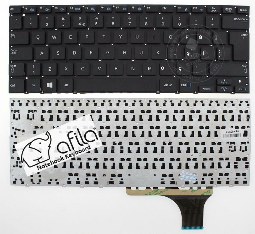 Samsung NP535U3C NP530U3C BA75-03709A NP530U3B np540u3 Notebook Klavyesi Siyah TR