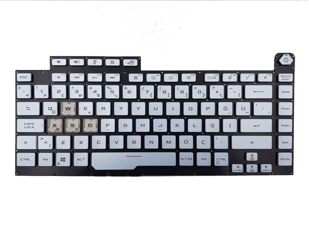 Asus G512LW-HN097, G512LW-HN097T Notebook Klavyesi Gri TR - Ver.2
