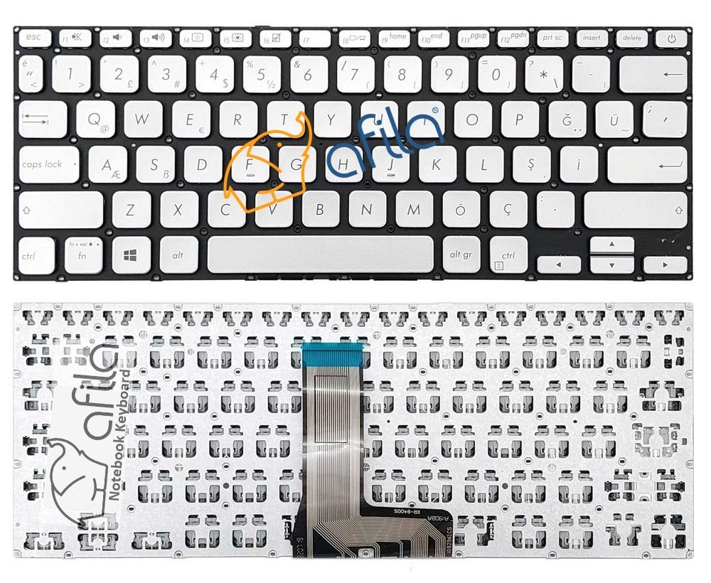Asus VivoBook 14 X412DA-BV221T Notebook Klavye - Tuş Takımı / Silver, Gri - TR