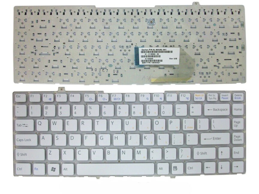 Sony Vaio VGN-FW290N, VGN-FW290NAH Notebook Klavyesi (Beyaz TR)