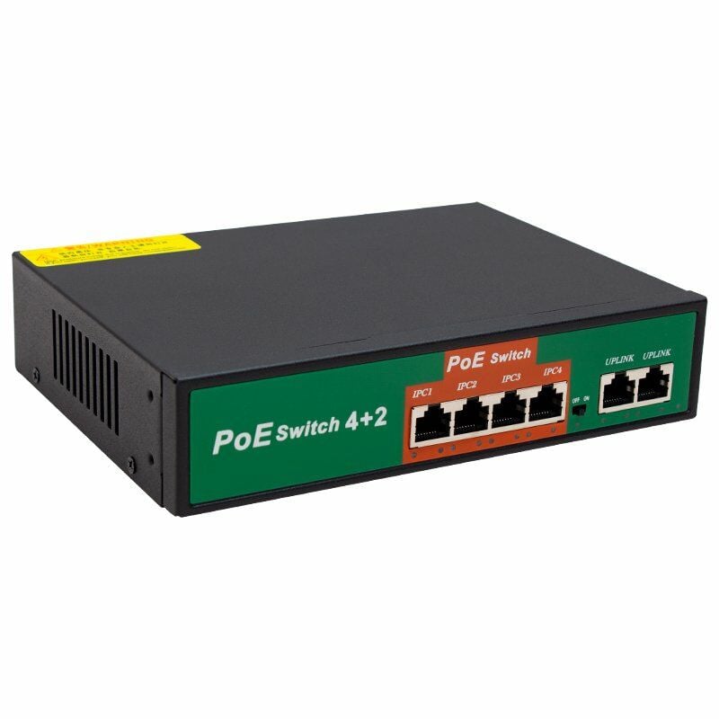72W 10/100 MBPS 4+2 PORT POE ETHERNET switch ANAHTARI