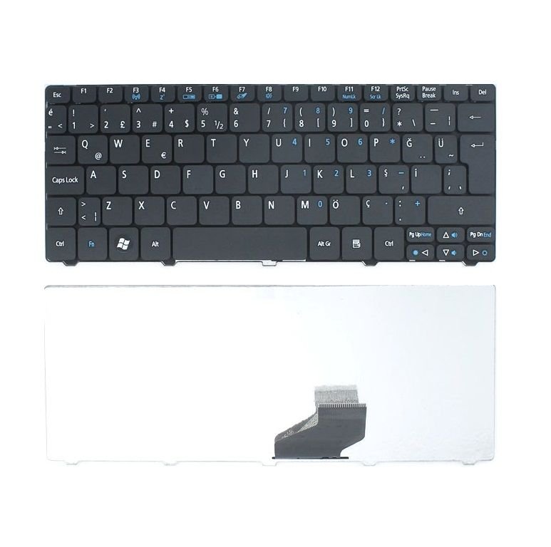 Acer Aspire One D260,D260-23660,D260-2380 Notebook Klavye Siyah TR