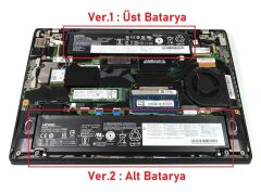 Lenovo ThinkPad T460s, T470s 01AV405 Notebook Bataryası, Laptop Pili Ver1 (Üst) / RLL-107