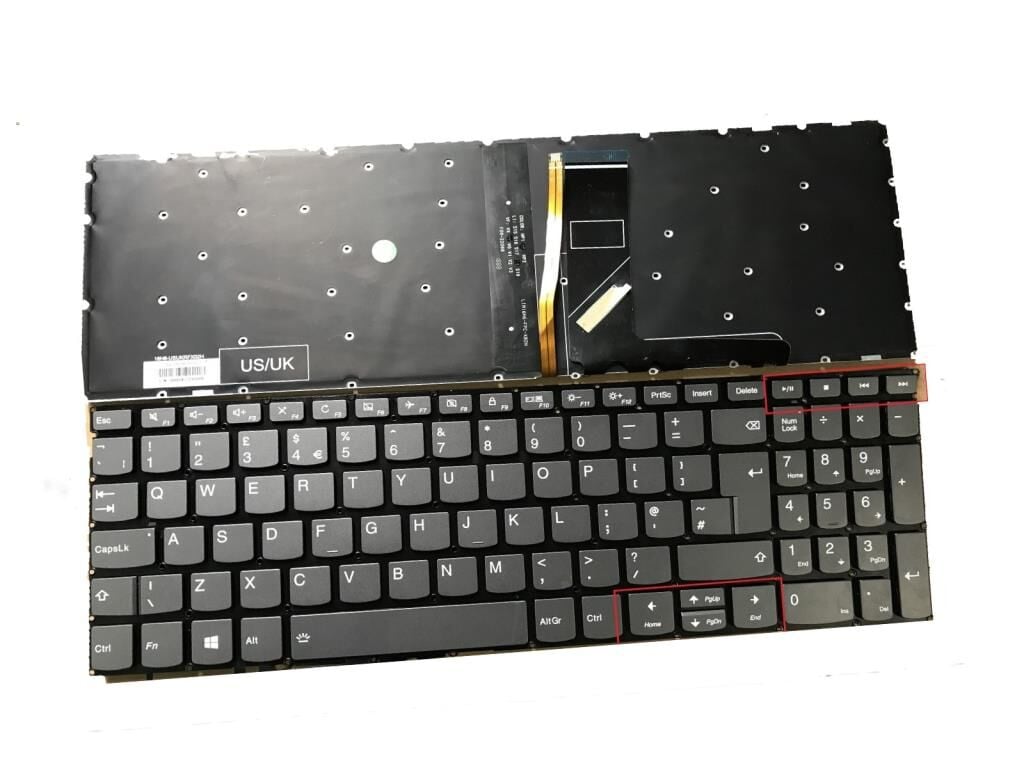Lenovo PK131E04A14 Notebook Klavyesi, Tuş Takımı (Füme TR) ışıklı