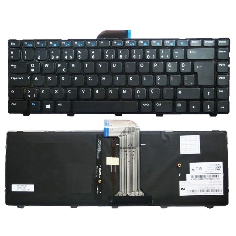 Dell  14 2421, 3421, 3440, 14r, 5421, 5437, 5523 Notebook Klavyesi (Siyah TR) ışıklı