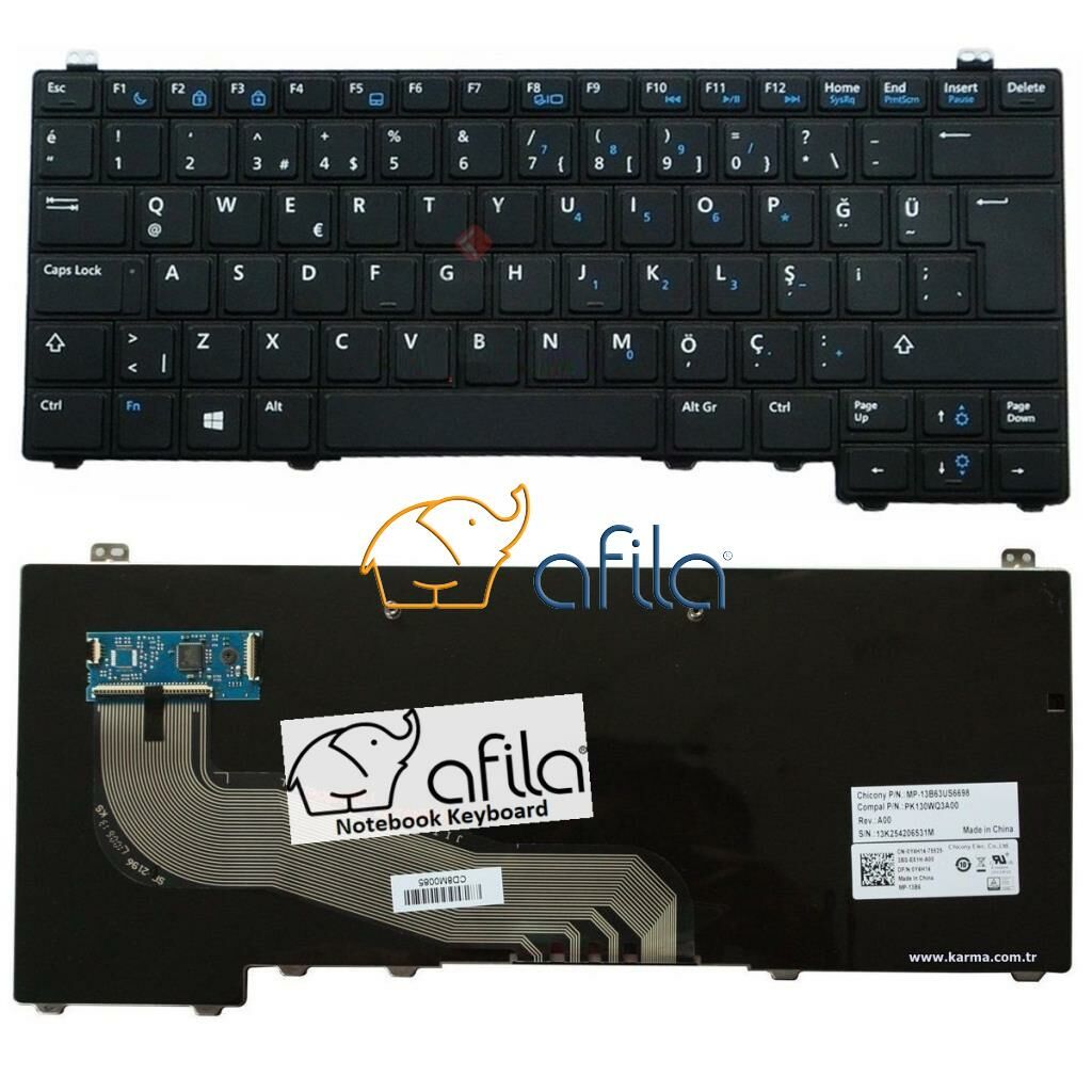 Dell Latitude E5440, E5450 PK130WQ4A28, SN7223 Notebook Klavyesi TR 0M7MRY, PK130WQ4A19