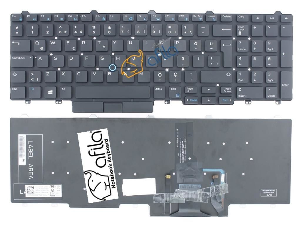 Dell Latitude P60F001 P60F002 Notebook Klavyesi, Laptop Tuş Takımı (Siyah TR) Işıklı