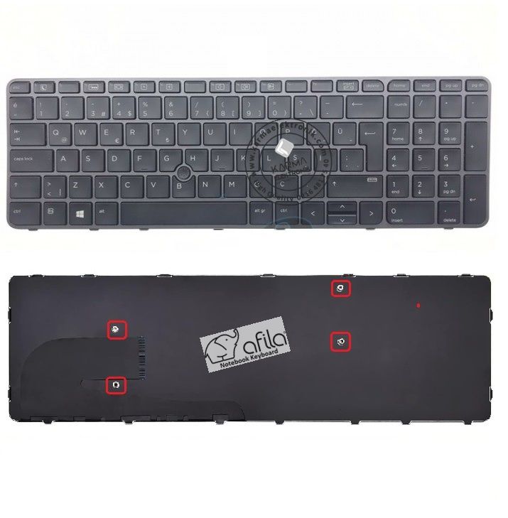 HP EliteBook 755 G4 Notebook Klavye - Tuş Takımı / Siyah - TR