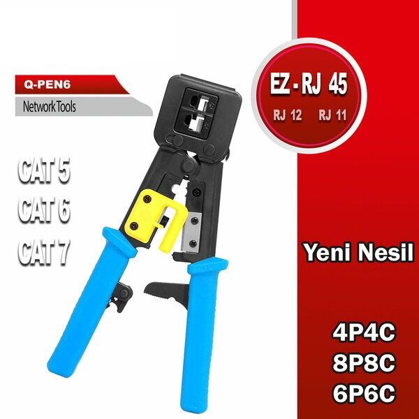 Afila Cat7 Cat6 Cat5 RJ45 Sıkma Pensesi 6P6C, 6P4C, 6P2C, RJ11, RJ12 Network Pense V1 (Qport Q-PEN6)