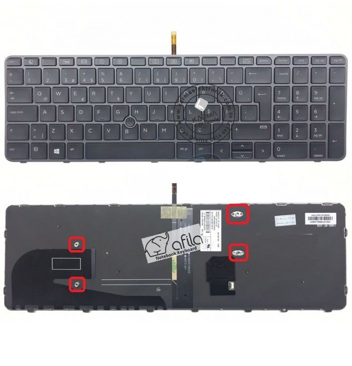 Hp ZBook 15u G3 Mobile Workstation Notebook Klavye - Tuş Takımı / Siyah - TR, ışıklı