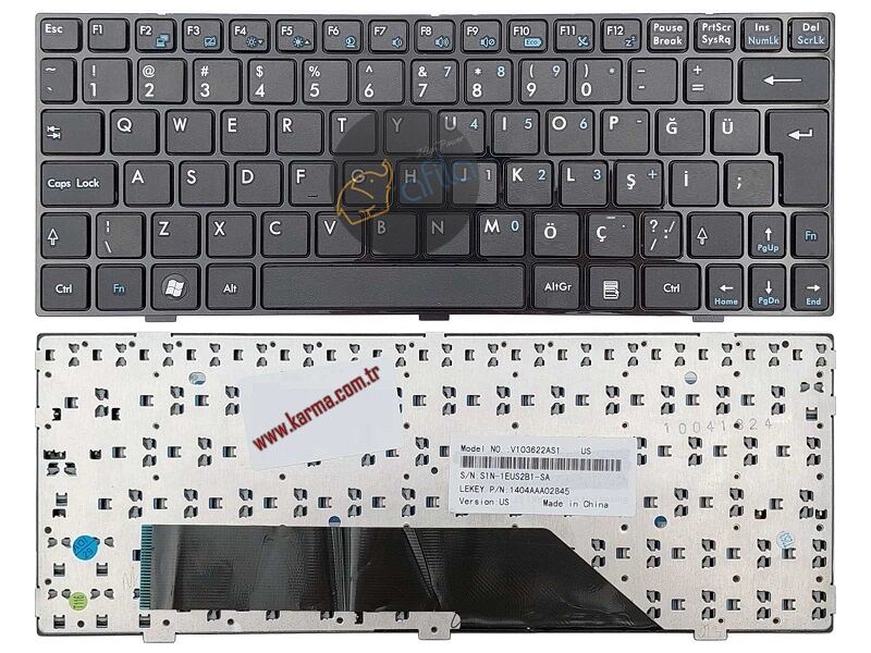 MSI Wind U135, U160 MS-N051 Notebook Klavyesi - Siyah - TR KL0683TR