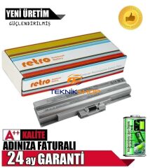 Sony VGN-CS21S/T VGN-CS21S/W Notebook Bataryası Pili/Gri