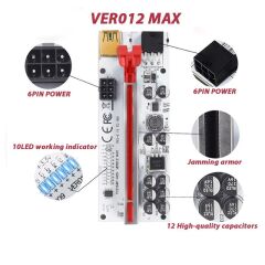 Ver012 MAX Plus PCI-EX 1x to 16x Çevirici USB 3.0 Riser Kablo (Ver 12 MAX) **