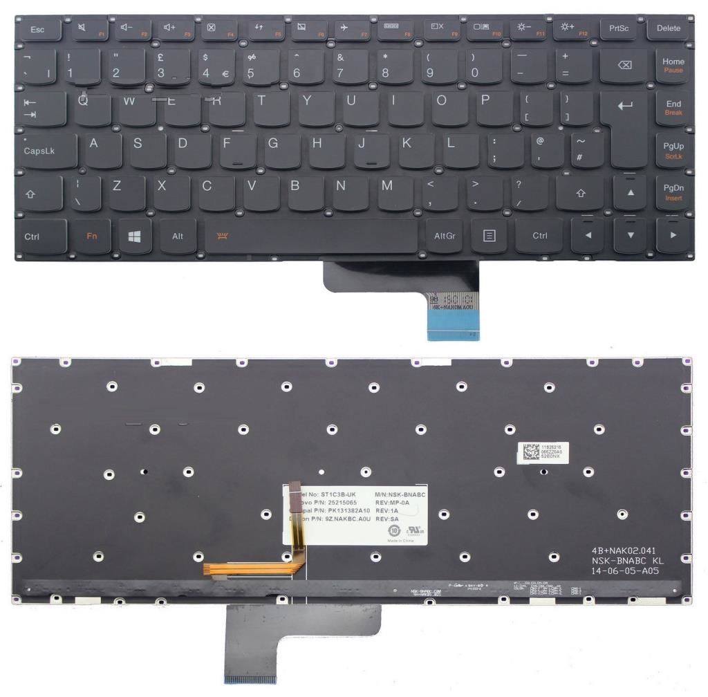 Lenovo E31-70 Yoga 2 - 13 Notebook Klavyesi - Siyah -TR - Işıklı