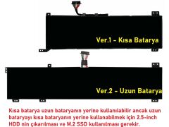 Lenovo Legion 5-15ARH05, 5-15ARH05H (82B1) Notebook Bataryası Laptop Pili - Ver.1