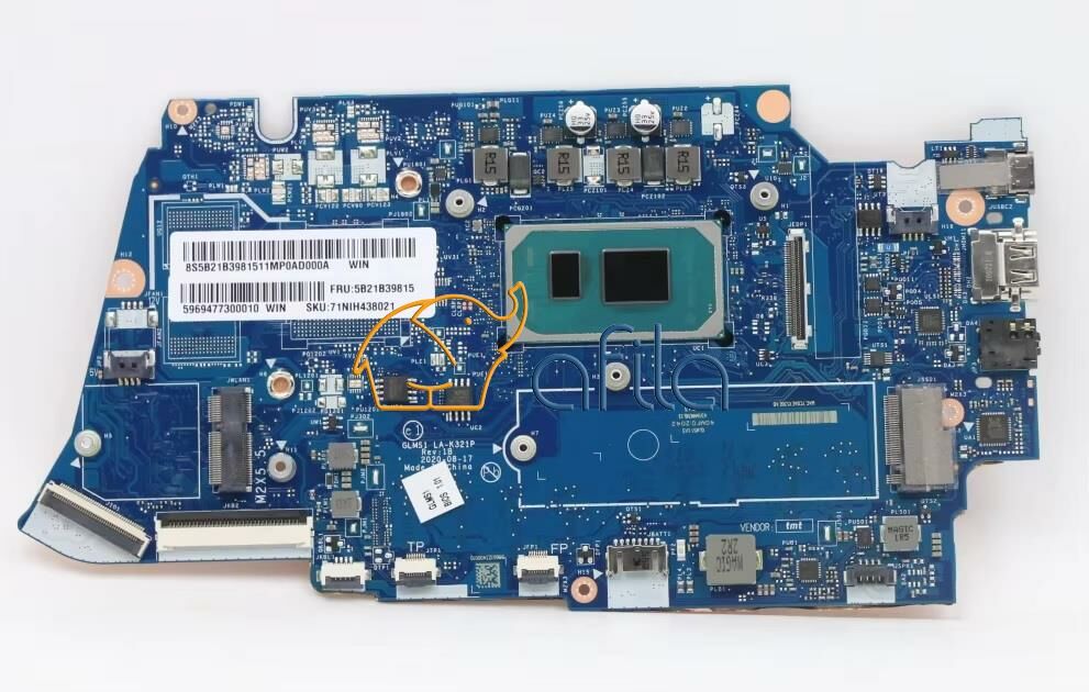 Lenovo ideapad 5-14ITL05 Notebook Anakartı, Mainboard SRK07 işlemcili, LA-K321P