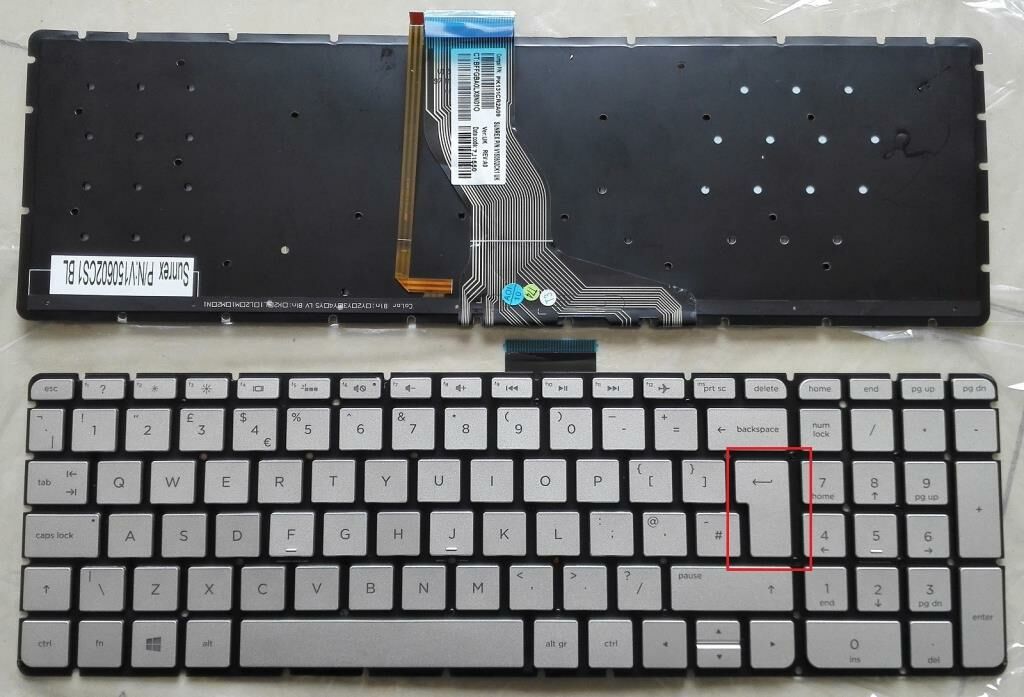 Hp 809032-001 809302-141 Klavye (Silver - TR) ışıklı - B.Enter