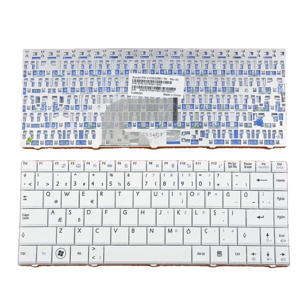 MSI U270 MSI x-slim X300 X320 X340, X370 X400 Notebook Klavyesi - Beyaz - TR - Ver.1