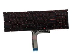MSI GE75 Raider 10SGS-027TR msi Uyumlu Notebook Klavyesi (Siyah TR) Ver.2 / Kırmızı Tuş ışıklı
