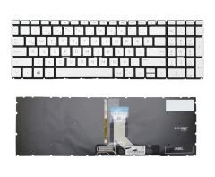 HP Pavilion 15-eg0018nt (4H1U1EA) Uyumlu Notebook Klavyesi, Laptop tuş Takımı (Silver, Gri TR) ışıklı