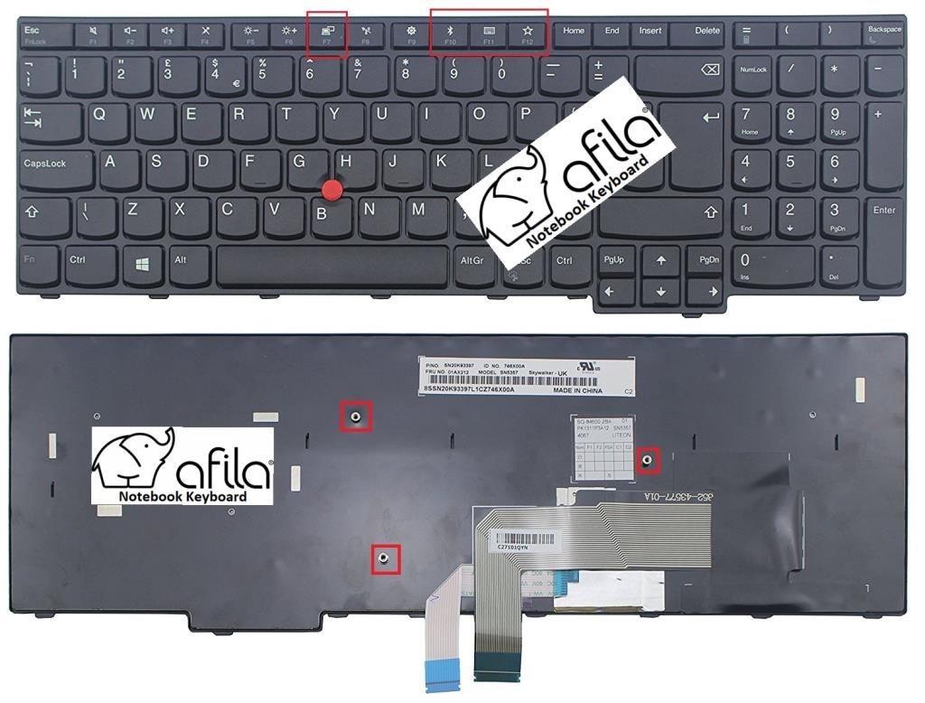 Lenovo ThinkPad E570, E570c, E575 Notebook Klavyesi, Laptop Tuş Takımı (Siyah TR) / KL0933V2