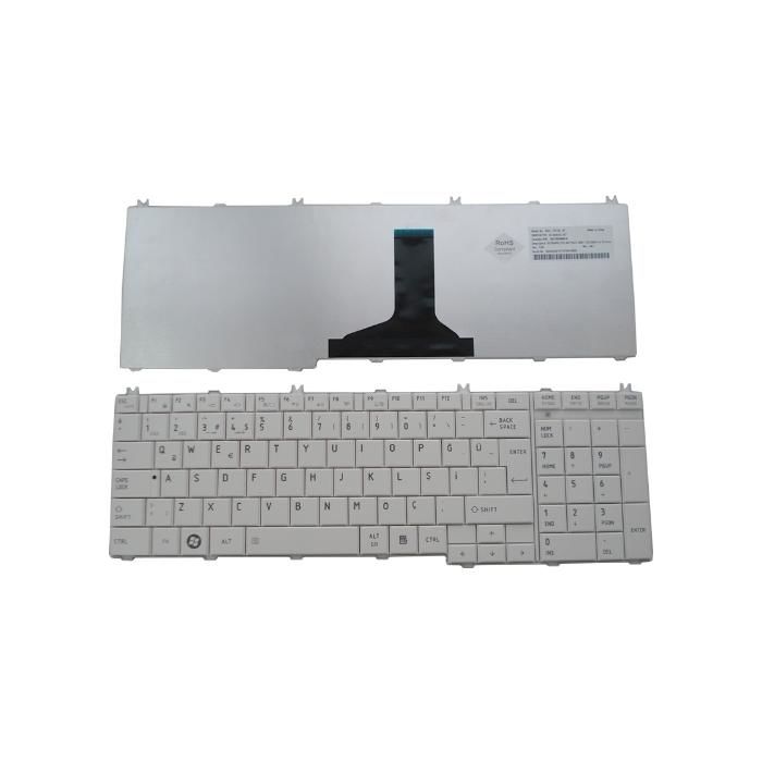 Toshiba Satellite L675-10Z Notebook Klavyesi, Tuş Takımı (Beyaz TR)