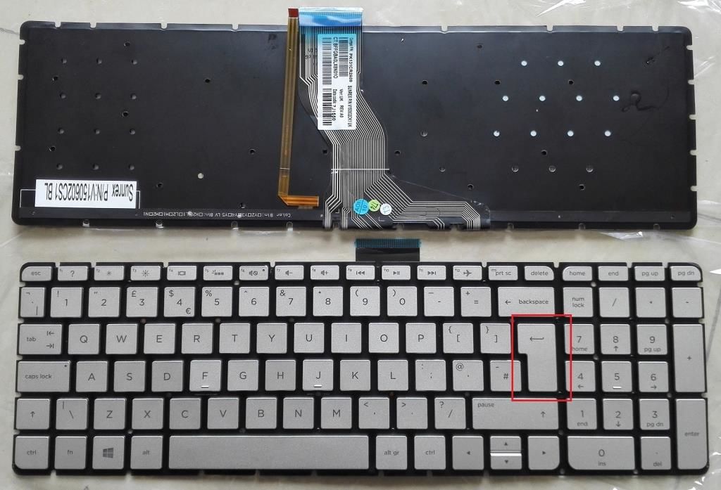 Hp 859735-141 9Z.NC8BC.501 Klavye (Silver - TR) ışıklı - B.Enter