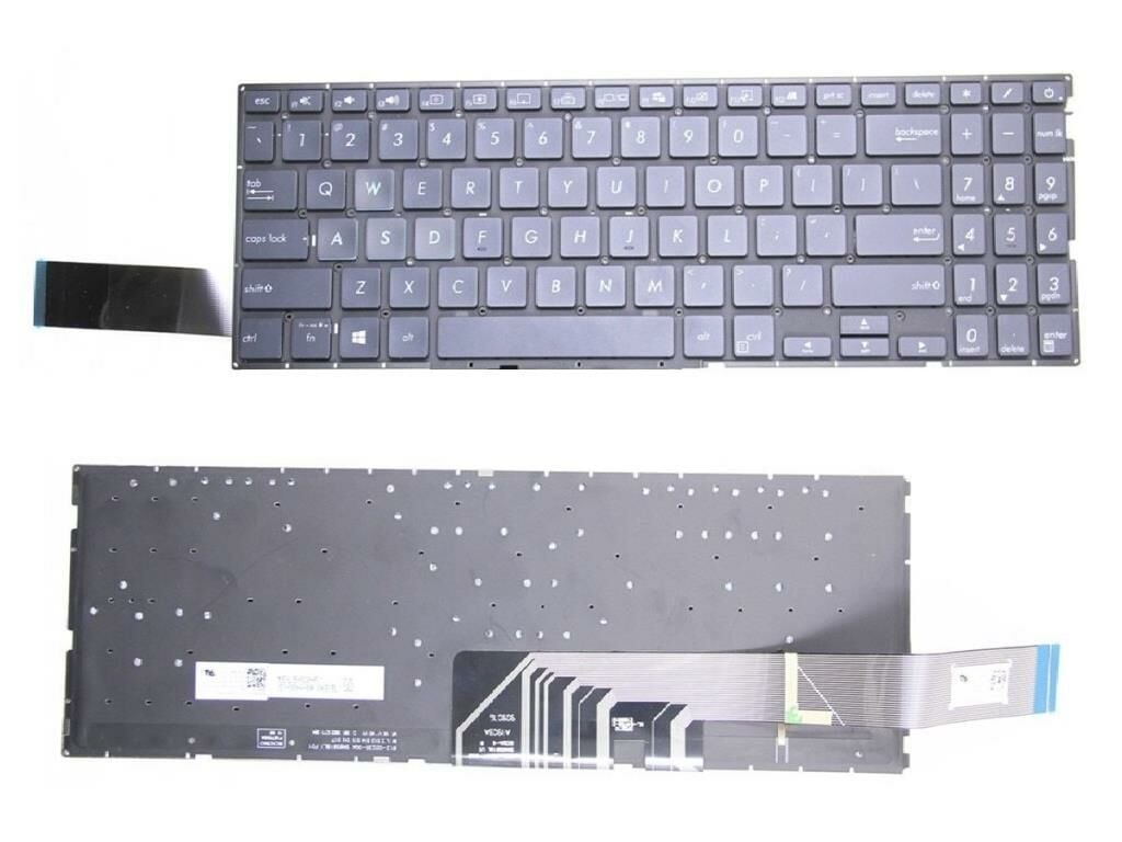 Asus F571 F571G F571GT Notebook Klavyesi - Siyah - TR - Işıklı
