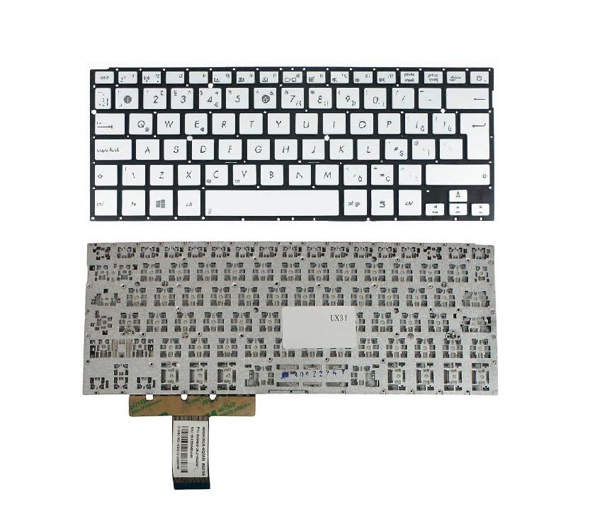 Asus Zenbook UX31KI, UX31L, UX31LA Klavye Silver, Gri TR