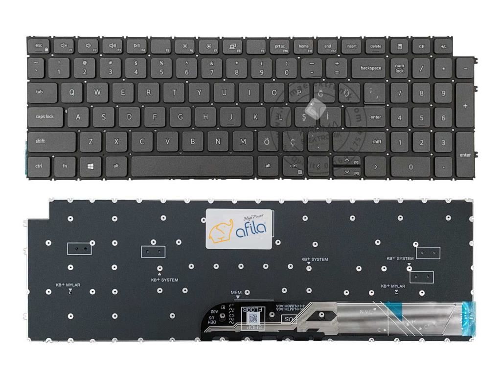 Dell Vostro 15 için 3510 3515 Notebook Klavyesi (Siyah TR) - Backlit, ışıklı