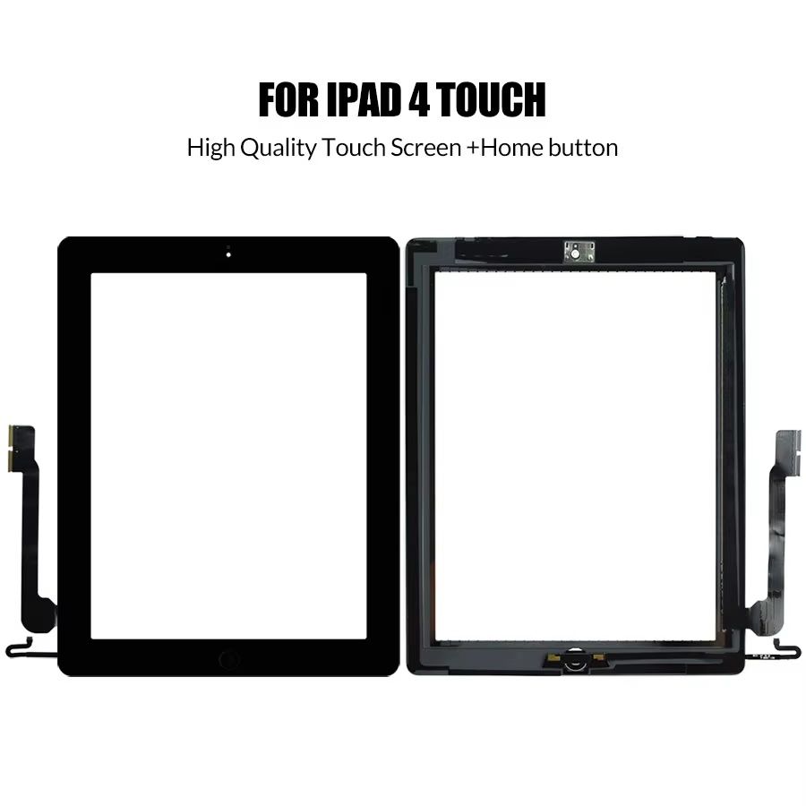 iPad 4 9.7 inç Dokunmatik Ekran Panel - Siyah Home Tuşlu A1458 A1459 A1460 - ORJİNAL