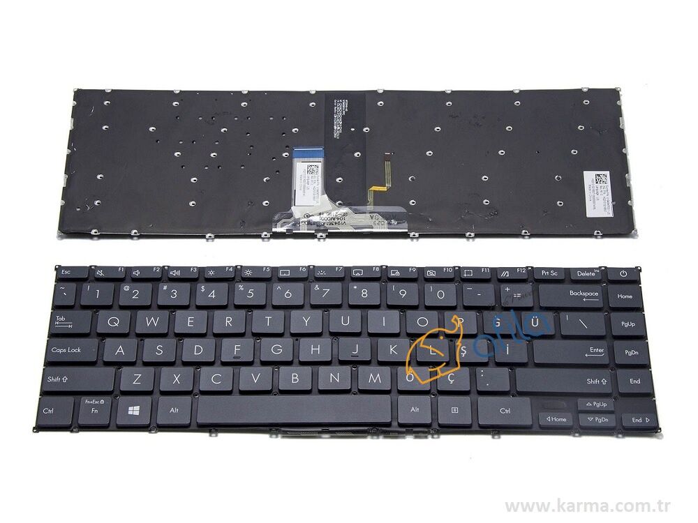 Asus ZenBook 13 UX325EA-DS51 Notebook Klavyesi, Laptop Tuş Takımı (Siyah TR) ışıklı