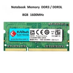 Afila NTB 8GB PC12800, 1600MHz DDR3L Notebook Ram Low Versiyon PC3L